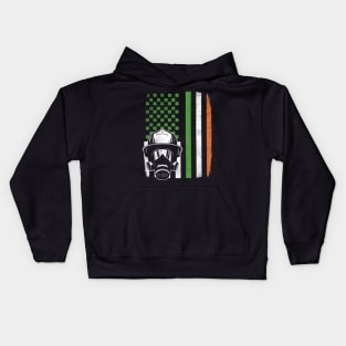 St Patricks Day Firefighter Irish American Flag Gift Kids Hoodie